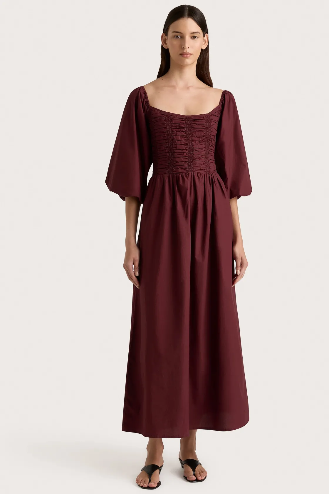 Dresses^Faithfull The Brand Alma Midi Dress Bordeaux