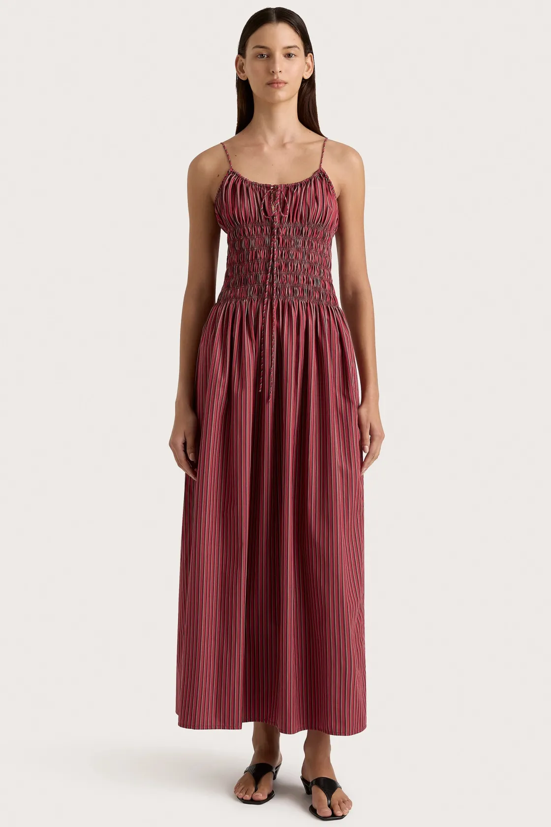 Dresses^Faithfull The Brand Aya String Maxi Dress Wine Stripe Winestripe