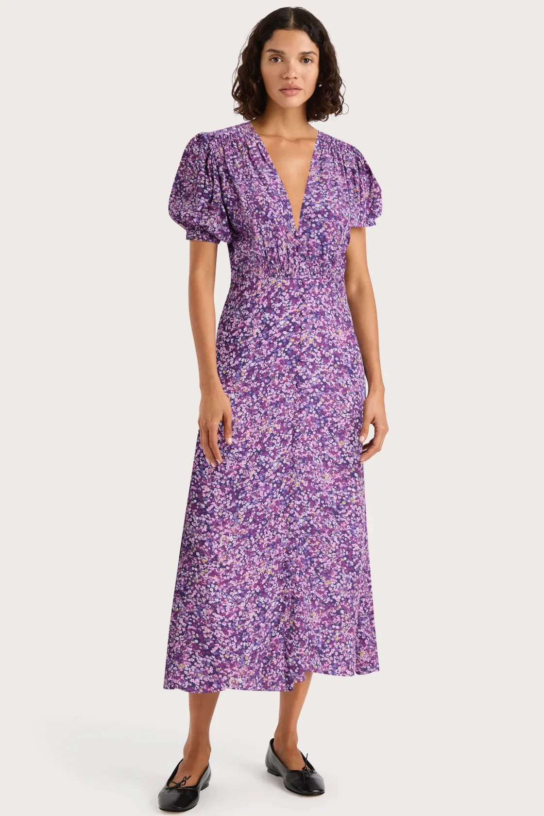 Dresses^Faithfull The Brand Bellavista Midi Dress Meander Micro Purple Meandermicropurple