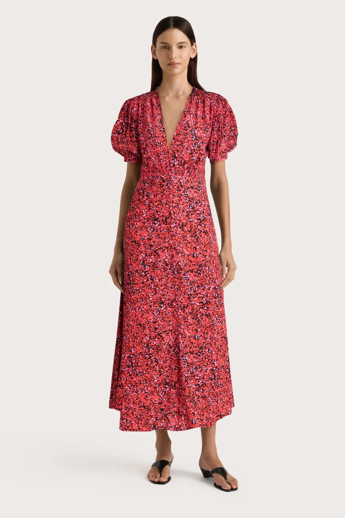 Dresses^Faithfull The Brand Bellavista Midi Dress Meander Micro Red Meandermicrored