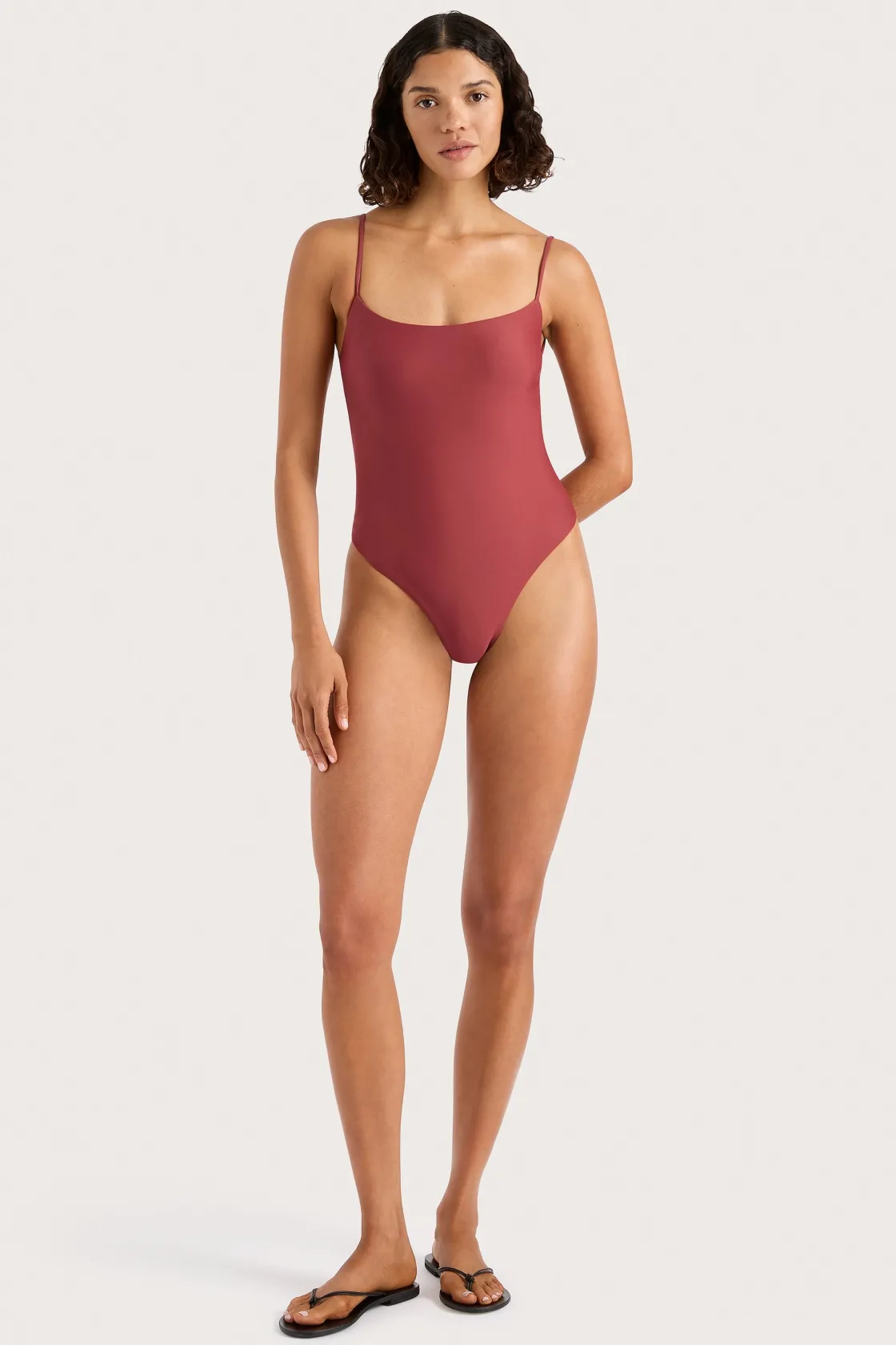 Swim^Faithfull The Brand Cabo String One Piece Wine