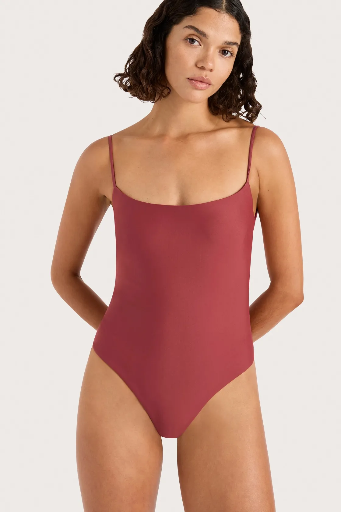 Swim^Faithfull The Brand Cabo String One Piece Wine