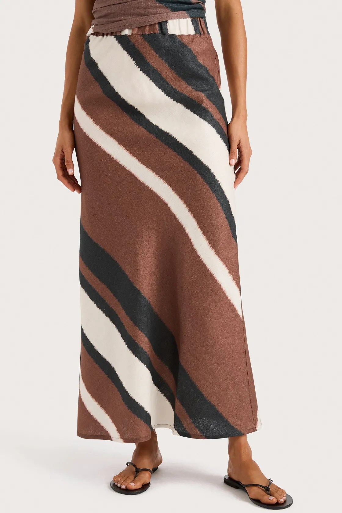 Matching Sets^Faithfull The Brand Dalicenca Skirt Futura Stripe Chocolate Futurastripechocolate