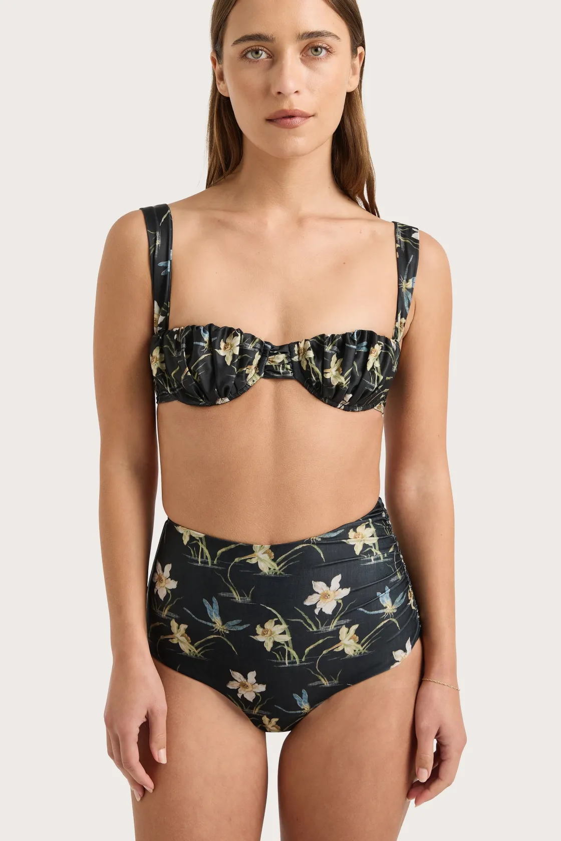 Matching Sets | Swim^Faithfull The Brand Emily Bikini Top Daffodil Print Daffodilprint