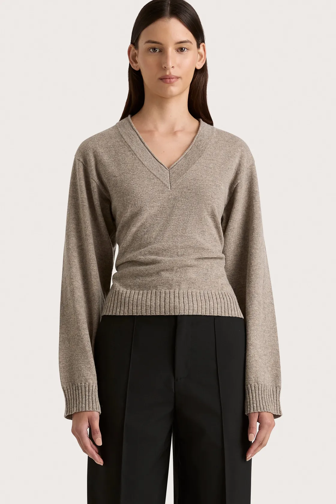 Tops | Knitwear^Faithfull The Brand Frederikke Cashmere Sweater Taupe Marle Taupemarle