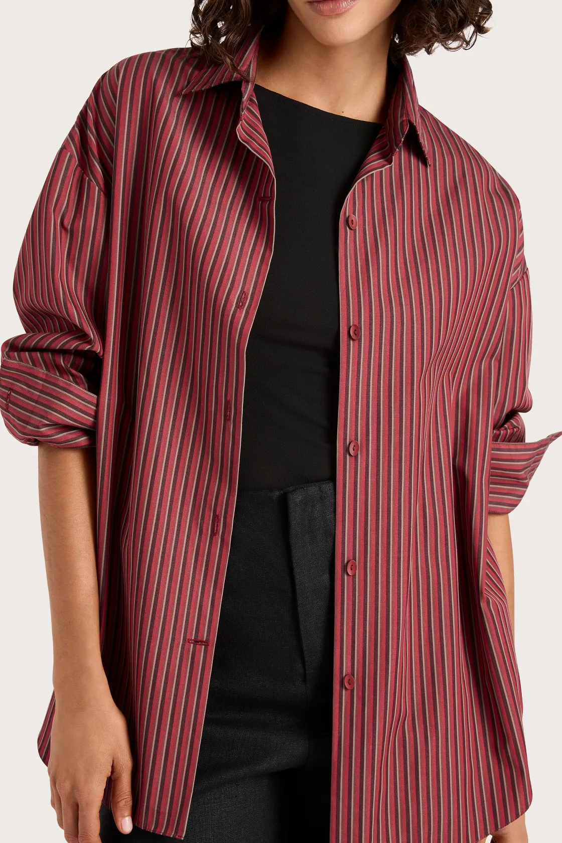 Tops | Matching Sets^Faithfull The Brand Freja Shirt Wine Stripe Winestripe